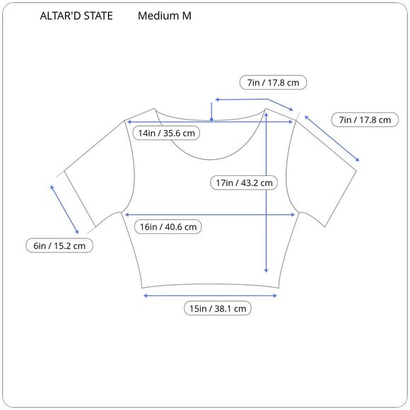 ALTAR'D STATE Ribbed Knit Crop Top Womens Medium Lt Brown Boho Fairy Gremlincore - Picture 2 of 9